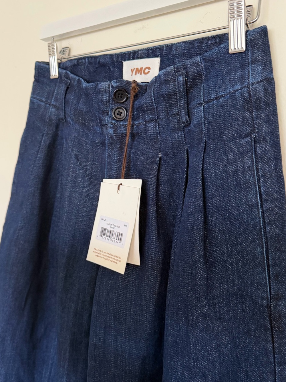 YMC Keaton Dark Blue Pleated Jeans